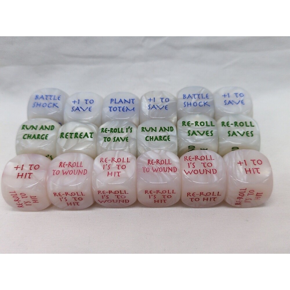(18) Warhammer Age Of Sigmar Combat Dice 3/4" 19mm